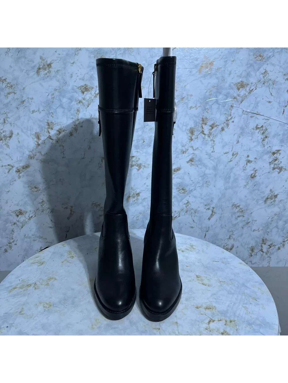 Franco Sarto Women's Size 7M Shoes Black Vegan Knee High Tall Wide Calf Boots